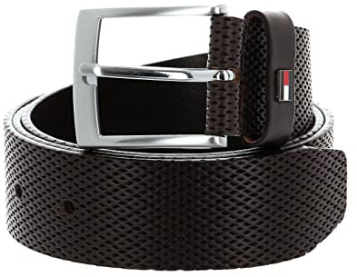 Tommy Hilfiger Herren Gürtel Adan 3.5 Texture Ledergürtel, Braun (Testa Di Moro), 95