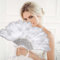 Renywosi Hand Fan, Folding Fan, White Hand Fan for Wedding, Non-Pocket Fan for Bride, Photo Props ariage