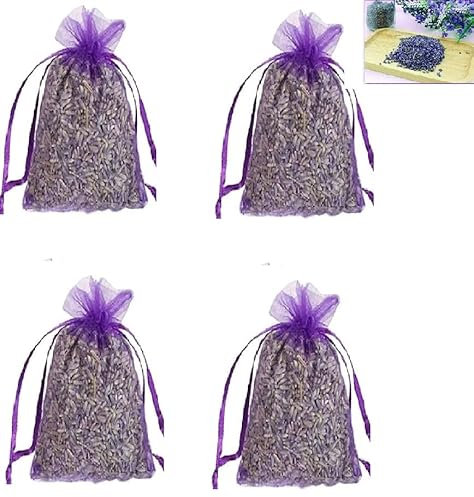 GNAUMORE Lavendelblüten Getrocknet,Lavendel Duftsäckchen,Lavendelsäckchen,etrockneter Lavendel(4 x 10 g)