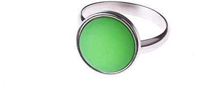 Adi-Modeschmuck verstellbarer Ring 'Elisa', 12mm Polaris Cabochon in einer in der Größe verstellbaren Fassung aus Edelstahl, handgefertigt in Berlin (Grün)