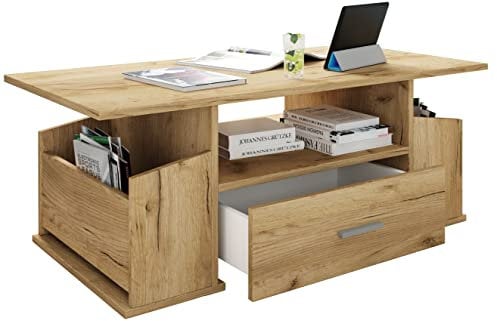 VCM Holz Couchtisch mit ausreichend Stauraum | Maße ca. H. 44 x B. 110 x T. 52 cm | Wohnzimmertisch mit Schublade - Junata