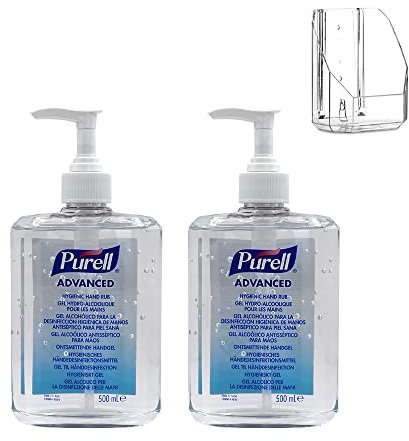 Purell Advanced Hygienisches Händedesinfektionsmittel 2 X 500Ml Pumpflasche Mit Wandhalterung