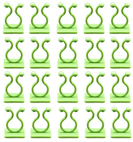 LEEWYOU 20 Pezzi Clip per Piante,Clip Adesive per Piante Rampicanti, Ganci per Piante Rampicanti,Plant Clips, Supporto Piante Adatto, Clip Porta Piante rampicanti, Clip autoadesiva per Piante (Verde)