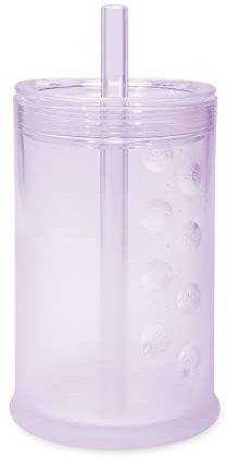 olababy Clear View Silikon-Trainingsbecher mit Strohhalm-Deckel | Schnabeltrainer für Kleinkinder ab 12 Monaten | unzerbrechliche Wasser-Trinkbecher für Kinder ab 2 Jahren (Lilac, 9 oz)