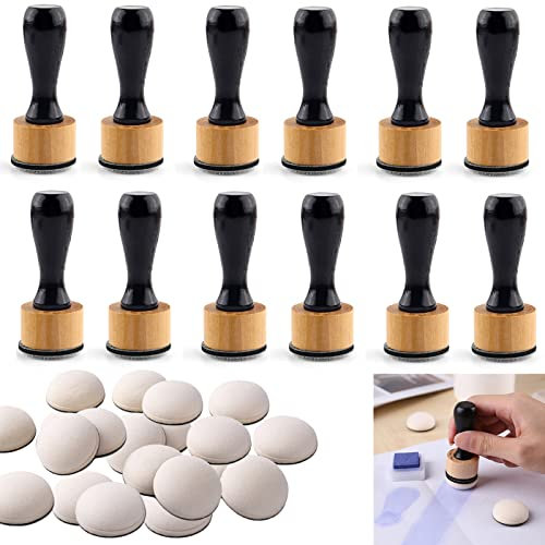 Briartw 36PCS,Mini Ink Blending Tools (12 PCS) with 24 Replacement Domed Foam Pads,Round for Stamp Ink Distressing, Blending, Alcohol Ink, Dabber Tool Applicator and More