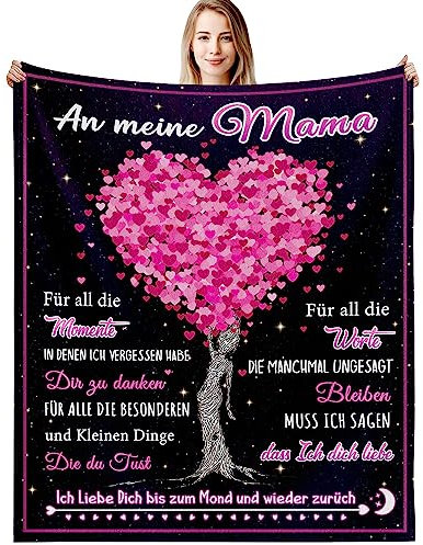 G-dake Geschenke für Mama, An Meine Mama Decke zum Geburtstag Geburtstagsgeschenk Geschenkideen für Mutter Von Tochter Sohn, Kuscheldecke Flauschig 150x200cm