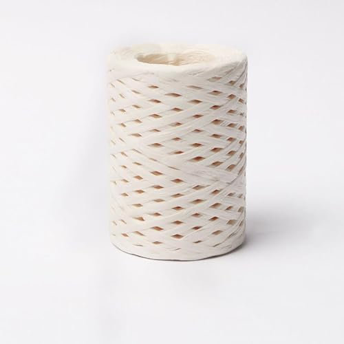 zalati Filo di rafia intrecciato per fai da te, cappellini per borse, cesti, decorazioni, confezioni regalo, colore bianco