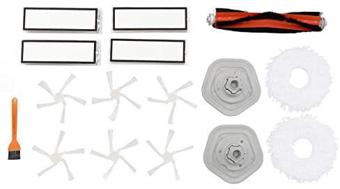 18 Pack Replacement Parts Accessories Sweeping Robot Accessories Set for Dreame Bot W10 W10 Pro Sweeper Brushes Filters Bracket Mop White Flat Comb Kit
