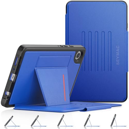 SEYMAC stock Funda para Samsung Galaxy Tab A9 8,7'' 2023 SM-X110/X115/X117, Estuche Inteligente con [Multiángulo] Soporte Ajustable & Ranura para Tarjetas, Auto-Sueño/Estela, Azul