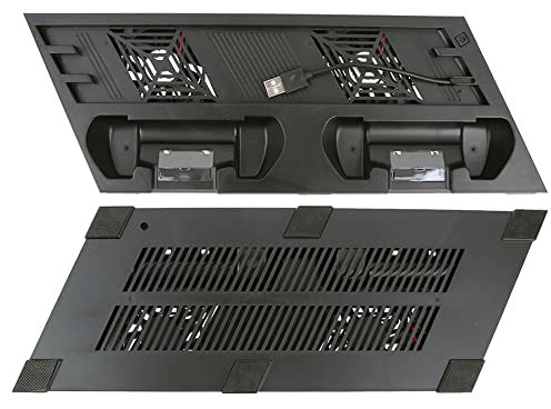 Per PS 4 PRO Supporto Verticale di Raffreddamento 2 Controller Charger Charging Dock Station 2 con Doppia porta di Ricarica 1 USB e 2 HUB per Play station 4 Pro Console (NERO)