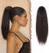 FESHFEN Pferdeschwanz Extensions mit Kordelzug Lang Gerade Zopf Pferdeschwanz Haarteil Glatt Haarverlängerungen Synthetik Drawstring Ponytail Extension für Damen 40 cm Braun