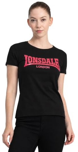 Lonsdale Frauen T-Shirt CARTMEL M, Black/Pink
