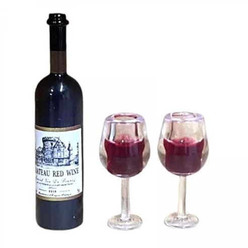 Perfeclan 2X Puppenhaus Flasche Und Becher Im Maßstab 1:12, Rollenspiel, Mini Hausgetränk Zubehör für Kinder