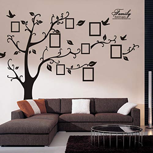 Tree Wall Stickers,3D DIY Family Tree Photo Frame Stickers for Wall,Art Murals Large Family Photo Frames Tree Decoration,for Living Room Bedroom Restaurant Home Decor