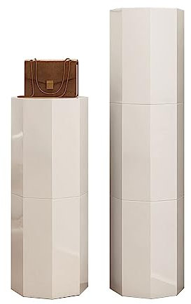Tragbarer Schuhregal-Organizer mit Tür, Schuhregal, drehbarer Schuhschrank aus Metall, vertikale, runde Schuhregal-Aufbewahrung, einfach und modern for den Eingangsbereich, Kunststoff, verstellbar(43c