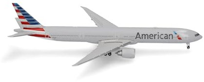 herpa Avion Miniature American Airlines Boeing 777-300ER – N736AT, Miniature à l'échelle 1:500, pièce de Collection, modèle sans Support, métal