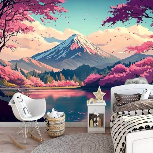 Papier Peint Panoramique 250 X 175 Cm Revêtement Mural Décoration Salon Chambre Chambre D'Enfant, Papier Peint Photo Intissé Anime Montagnes Paysage Murale Poster Géant Affiche Coloré