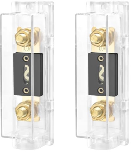 Heschen Car Audio Video Stereo ANL Fuse Holder, 0/2/4 Gauge In and Out, with 100A ANL Fuse 2PCS