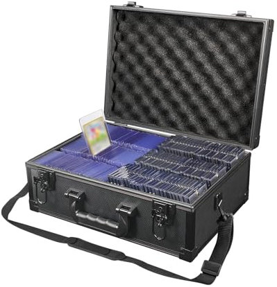 iDiskk Toploader Storage Box - Lockable 600+ Card Case, Heavy-Duty Protection for Sports/Trading Cards, Padded Organizer with Keys,Trading Card Case Sports Card Storage Box Card Holder
