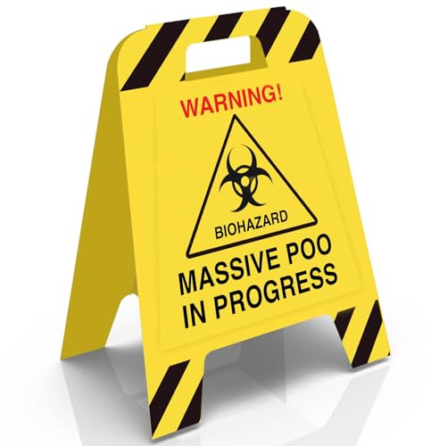 Funny Secret Santa Gift For Him Joke Stocking Filler For Dad Christmas Xmas Gift Ideas Wet Floor Sign Massive Poo In Progress Toilet Humour Present Boyfriend Husband Brother