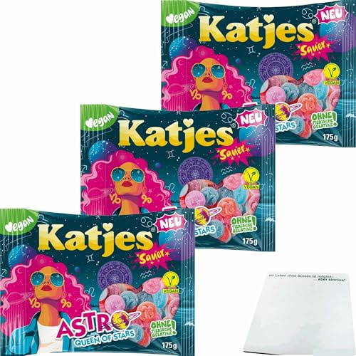usy Bundle für Katjes Astro Queen of Stars 3er Pack (3x175g Packung) + usy Block