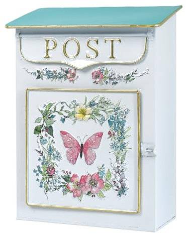 Z² BellaDecor Cassetta della posta vintage shabby vintage, in stile rustico, stile rustico, in metallo, stile antico, decorazione per esterni