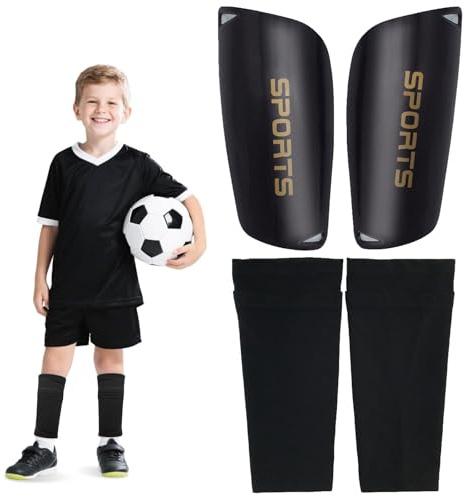 LIUYIDM 4 Stück Schienbeinschoner Fußball Mit Knöchelschutz, Jugendliche Shin Guards, Ausrutschen Einstecken Wadenärmel für Jungen und Mädchen Schutz Socken Set