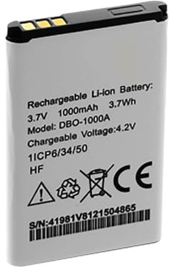Doro Original Battery DBO-1000A, 1000mAh Li-ion, 3.7V, Compatible with Doro 2404/1370/5860/6040/6060/6820/6880 Models
