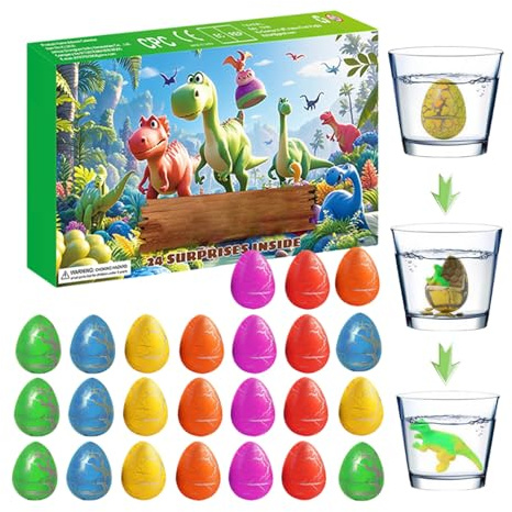 Dinosaurier Adventt - Weihnachtskalender | 24 Tage festlicher Countdown | Überraschungseier mit Dinosauriermotiven für Kinder, Jugend
