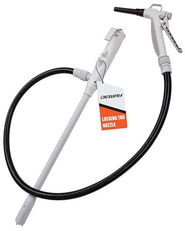 DeWay Battery-Powered Stick Fuel Transfer Pump with Hand Trigger Nozzle | 12 LPM Flow Rate, 130 cm Clear Transfer Hose | No Fuel Can Adapter Needed | For Petrol, Diesel & Non-Potable Water
