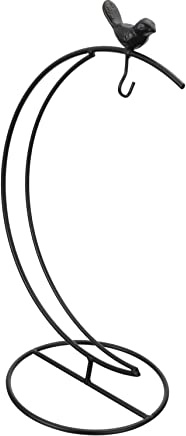 FIXOSHEE Eisen Hängegestell Mondform Vogel Design Pflanzenhalter mit Glas kugel Aufhängung Stabiler Deko ständer für Garten Wohnzimmer Büro und Indoor dekoration
