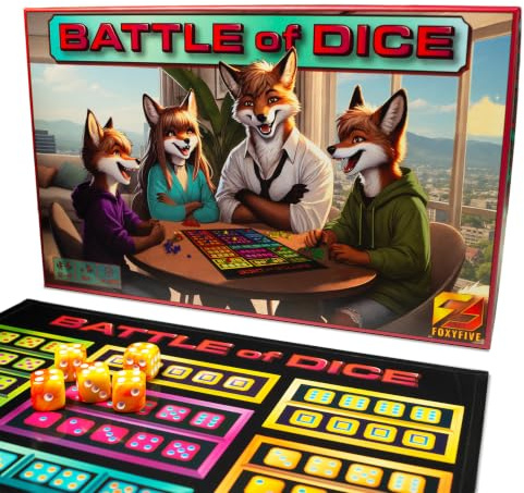 FOXYFIVE - Battle of Dice Würfelspiel für 2-4 Spieler ab 8 Jahren