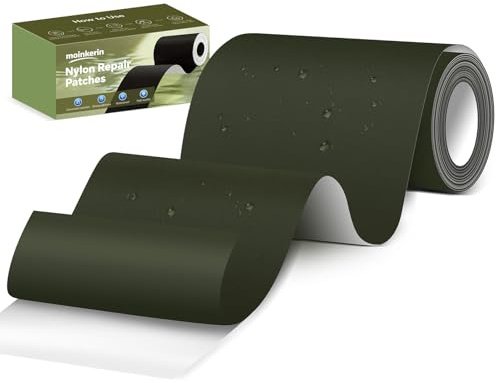 moinkerin Nylon Reparatur Patch 7.6 x 200cm Selbstklebend für Jacke & Zelt | Flexibel & zuschneidbar – für schnelle Reparaturen an Daunenjacken, Rucksäcken, Zelten, Schlafsäcken & Outdoor-Textilien