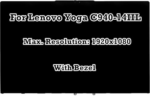 toplcdled 14 Laptop Ersatz Für Lenovo Yoga C940-14IIL 81Q9 FHD 1920x1080 Berühren Sie Matt with Bezel LED LCD Bildschirm Montage