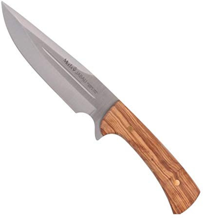 Muela Cuchillo Jabali JABALI-17 OL hoja de acero MoVa de 17 cm y empuñadura de madera de olivo para Caza, Pesca, Supervivencia y Bushcraft - Realizado en Ciudad Real