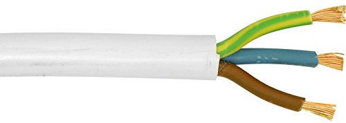 3M - 3093Y Heat Resistant 3 Core 1.5mm White Flexible Cable.