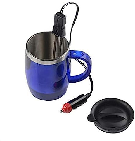 All Ride Thermobecher 24 V – Kaffeekanne mit Heizelement – Wasserkocher - 350 ml – Blau