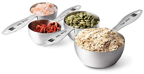 DI ORO® Edelstahl Messbecher Set - Messungen leicht abzulesen - Für trockene und flüssige Zutaten - Hervorragende Küchenutensilien zum Kochen und Backen - Spülmaschinenfest