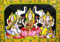 Crafts of India Wandteppich Lakshmi Ganesha Saraswati Batik Baumwolle Pailletten Wandbehang Größe: 109,2 x 76,2 cm