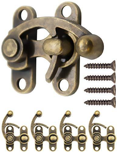 FUXXER - 4 chiusure antiche, ganci per mobili, design bronzo, 38 x 30 mm