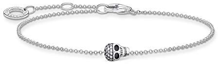 Thomas Sabo Armband Totenkopf silber, 925 Sterlingsilber, 16-19 cm Länge