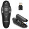 Wireless Presenter Clicker - Drahtloser USB Presenter, 2.4 GHz PowerPoint-Präsentations-Clicker, Präsentationsfernbedienung Pointer, Presenter-Flip-Pen für Schule oder Büro (Schwarz)