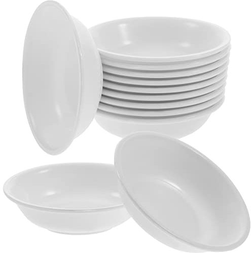 Cabilock 30pcs Melamine Plastic Soy Dipping Sauce Dishes Round Dipping Bowls for Tomato Sauce Soy BBQ and Other (White)