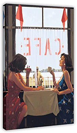 Jack Vettriano 79 Leinwand-Poster, Wandkunst, Dekor, Bild, Gemälde für Wohnzimmer, Schlafzimmer, Dekoration, Rahmen: 30 x 45 cm
