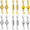 BLUESEABUY 12 Pezzi Magnetica Fibbia di Aragosta Ganci Magnetici per Collane Catenacci Chiusure di Aragosta per Gioielli Braccialetti Collane Portachiavi Fai da Te (Oro e Argento)