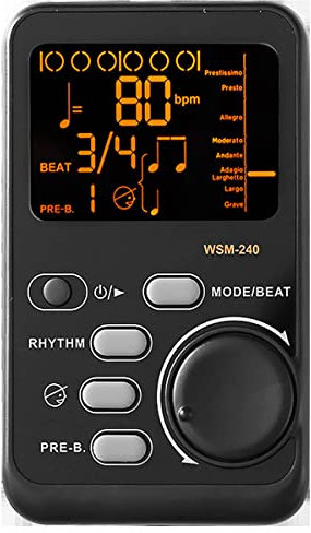 Metronomo Digitale Multifunzione, Accordatore Elettronico, Generatore di Suoni Digital Beat Tempo, Batteria o USB Ricaricabile, per Pianoforte Violino Chitarra Trap Tamburo Esecuzione di Tutti gli