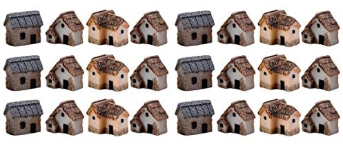 Yardwe Miniatur-Steinhaus, Feengärten, Ornament, Mini-Harzhaus, Landhaus-Statuen, Villa-Dorf-Skulpturen, Stück für Mikro-Landschaft, Puppenhaus-Dekoration, zufälliger Stil