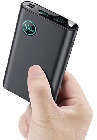 Power Bank 10800mAh, Smallest Portable Charger, 3A USB C Input & Output Powerbank, High-Speed LED Display Battery Pack with Flashlight Compatible with iPhone 14 Pro 13 12 11,Samsung Pixel Xiaomi etc