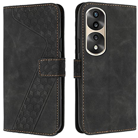 OKZone Coque pour Huawei Honor 70 Pro/Honor 70 Pro Plus, Etui Protection Housse Premium en Cuir PU Portefeuille Étui Téléphone [Fermoir Magnétique] [Fentes pour Cartes] Flip Case（Noir