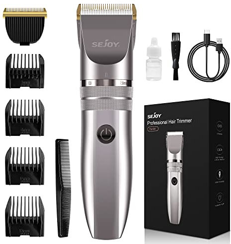 Haarschneider Herren, Barttrimmer Herren Elektrischer Haartrimmer Herren Trimmer Elektrisch Haarschneidemaschine Trimmer Männer Langhaarschneider für Friseure (Silber)